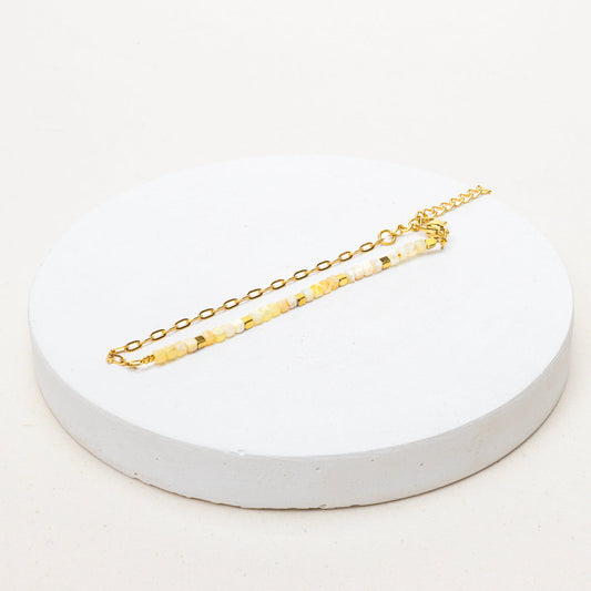 Bracelet réglable Zayna - Jade jaune