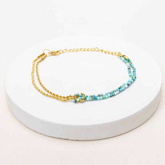 Bracelet double Moana - Turquoise stabilisée