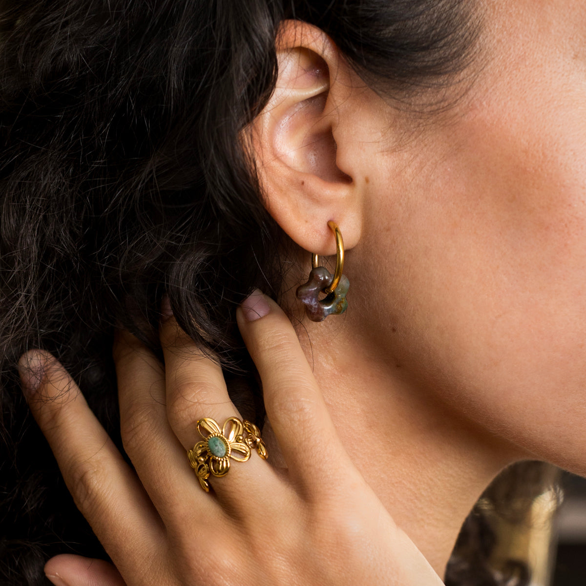 Boucles d'oreilles Ysée - Agate indienne