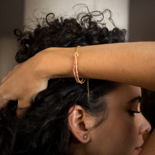 Bracelet double Assia - Pierre du soleil