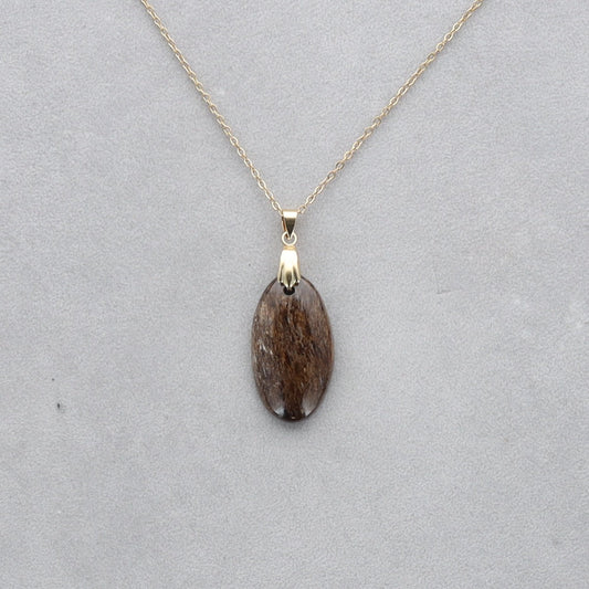 Bronzite Cabochon percé 16