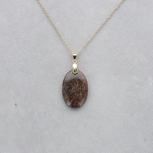 Bronzite Cabochon percé 17