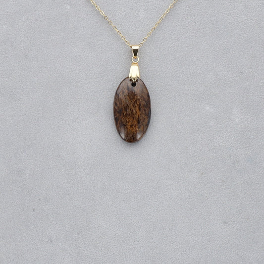 Bronzite Cabochon percé 9