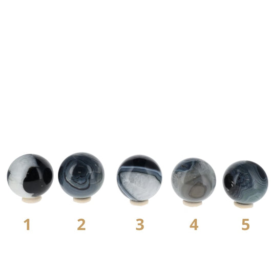 Boule Agate noire à bandes
