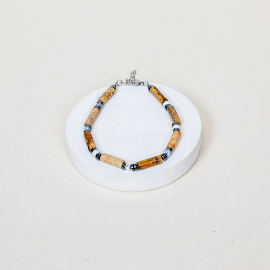 Bracelet Dan - Jaspe Paysage, Howlite, Hématite