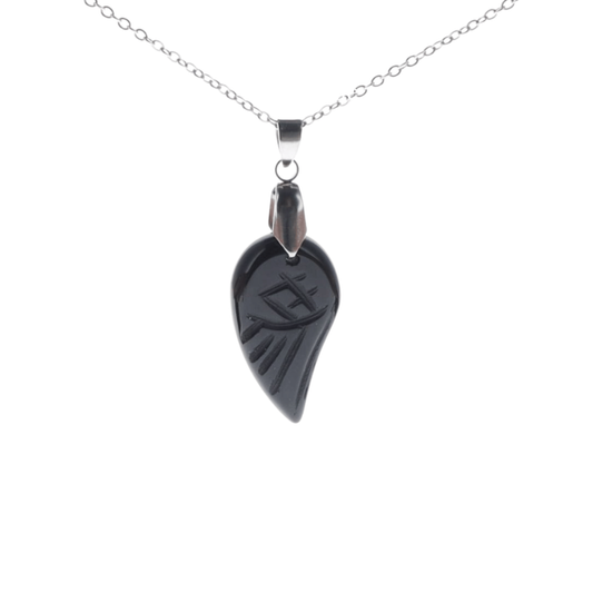 Pendentif Kanat - Agate Noire