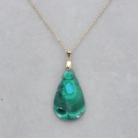Malachite Chrysocolle percé 13