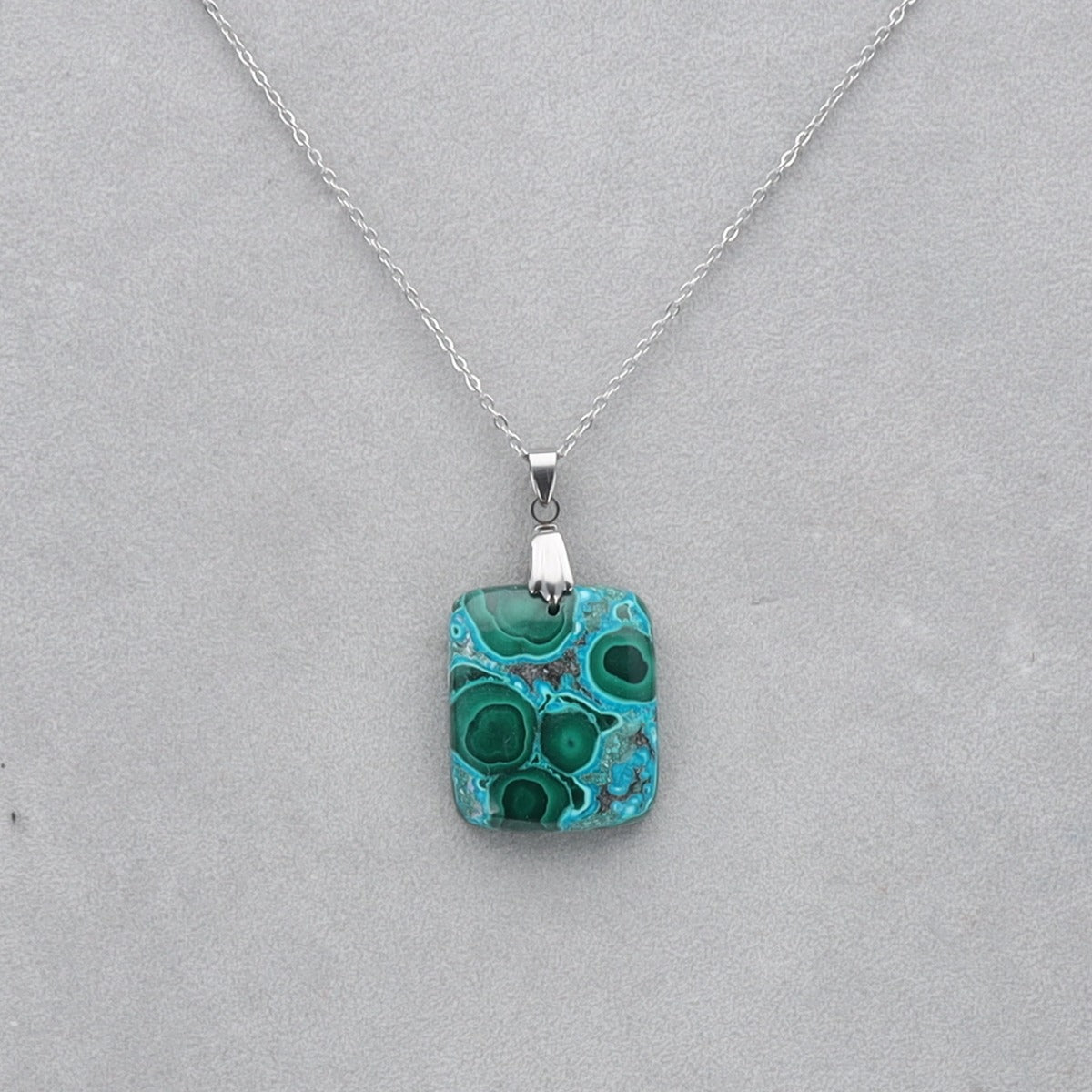 Malachite Chrysocolle percé 9