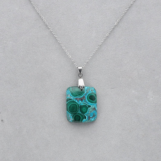 Malachite Chrysocolle percé 9