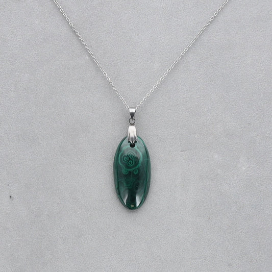 Malachite Cabochon percé 58