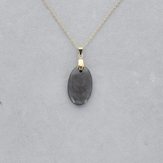 Obsidienne Argentée Cabochon percé 49