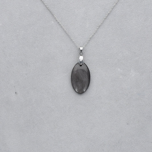 Obsidienne Argentée Cabochon percé 62