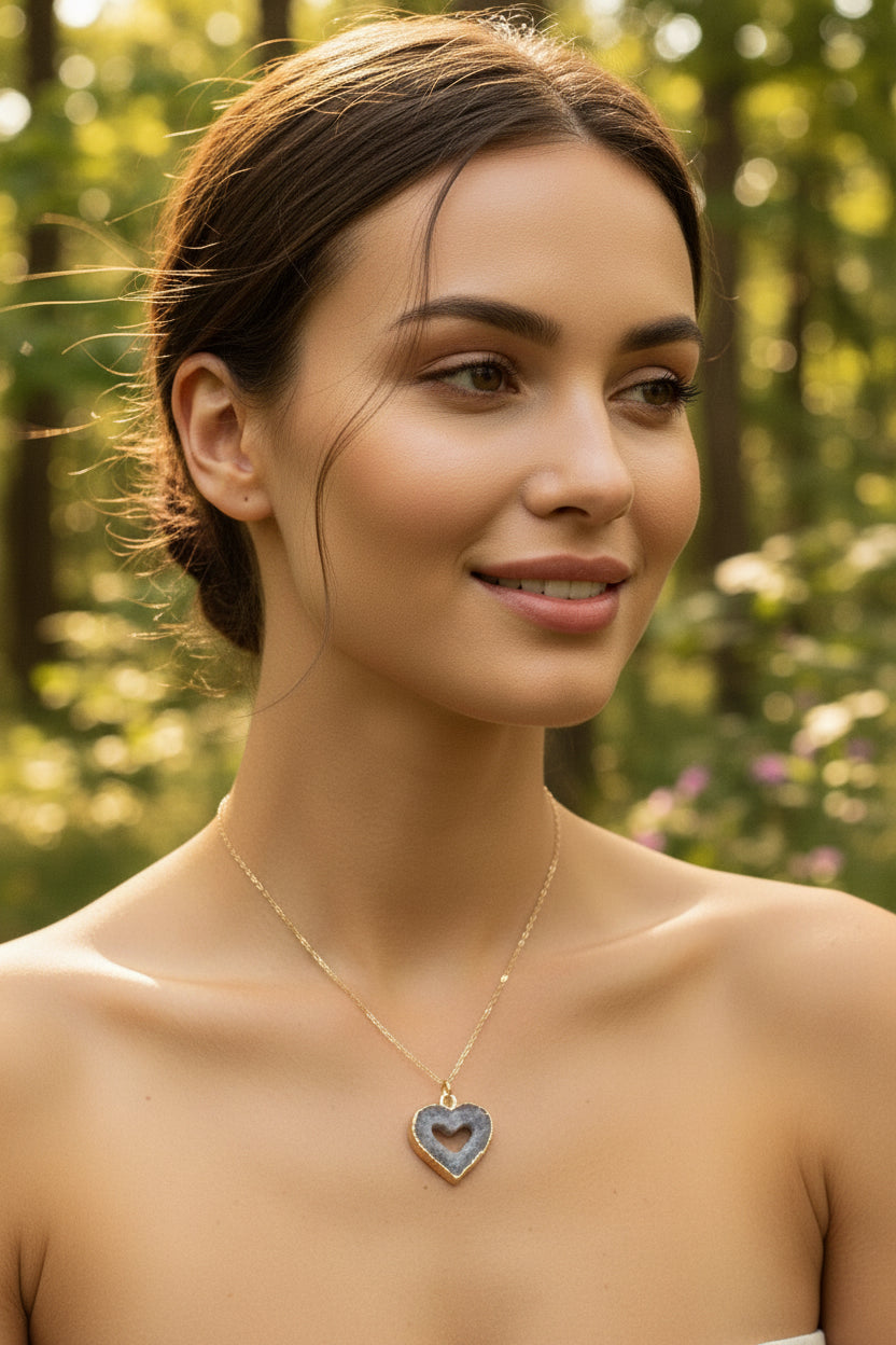 Pendentif Ema Dorée - Agate
