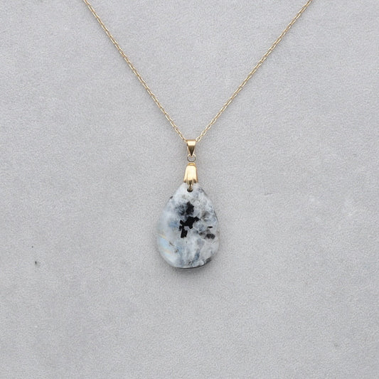 Pierre de Lune Tourmaline Cabochon percé 42