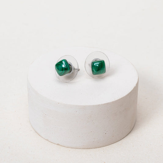 Boucles d'oreilles puces Sierra - Malachite