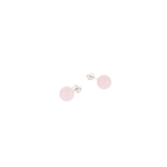 Boucles d'oreilles puces Rauha - Quartz rose 8mm