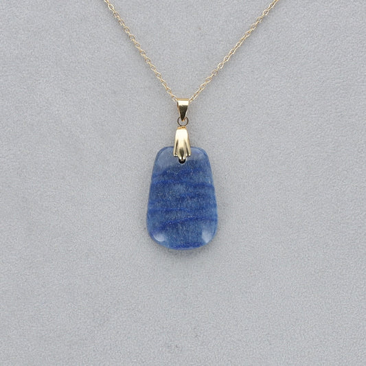 Quartz Bleu Cabochon percé 18