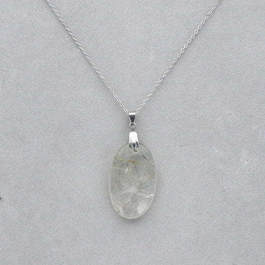 Quartz vert Rutile percé 22