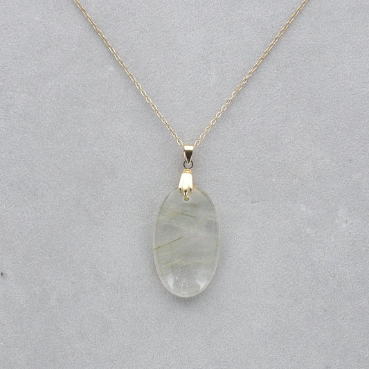 Quartz vert Rutile percé 23