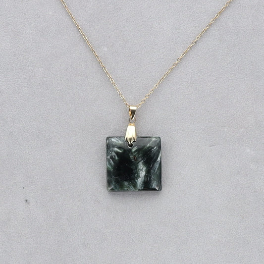 Séraphinite Cabochon percé 45
