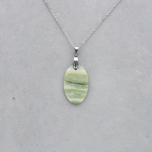 Serpentine Cabochon percé 20