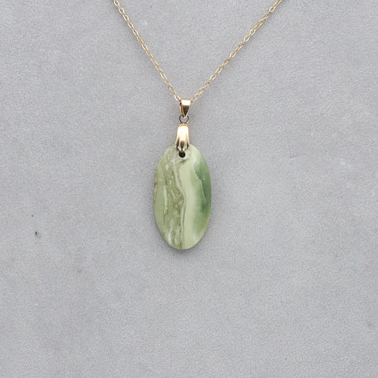 Serpentine Cabochon percé 24