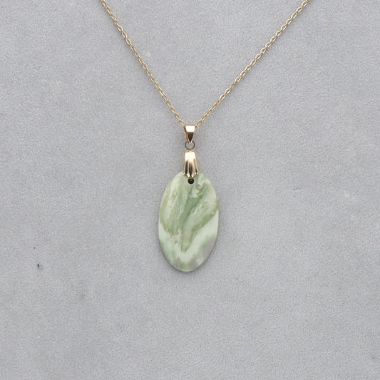 Serpentine Cabochon percé 28