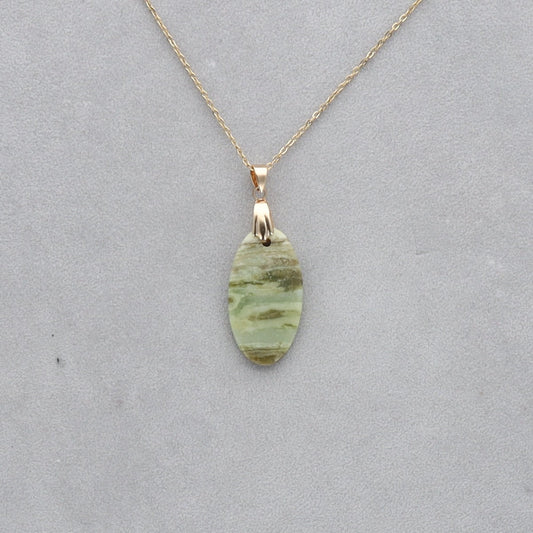 Serpentine Cabochon percé 30