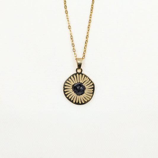 Pendentif Sol - Agate noire