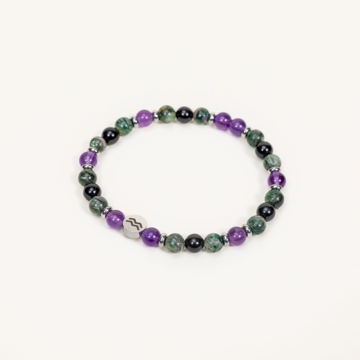 Bracelet Verseau - Améthyste, Tourmaline, Fuschite