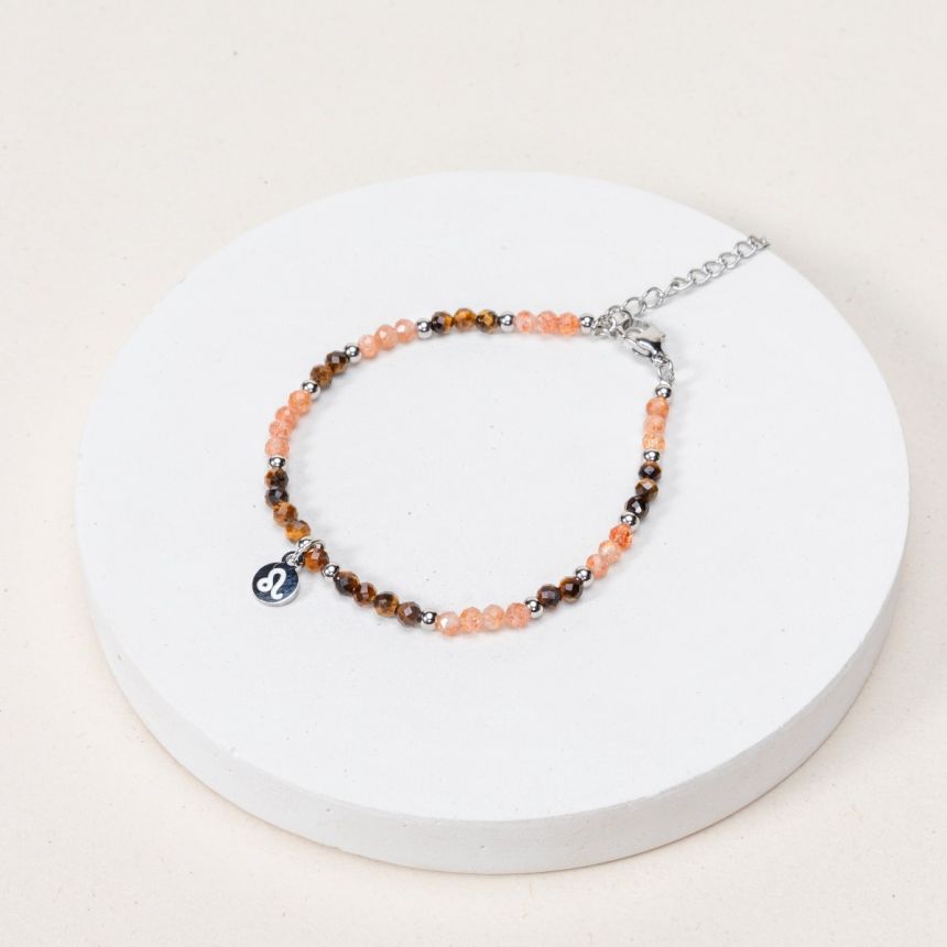 Bracelet Lion - Pierre du soleil / Oeil de tigre