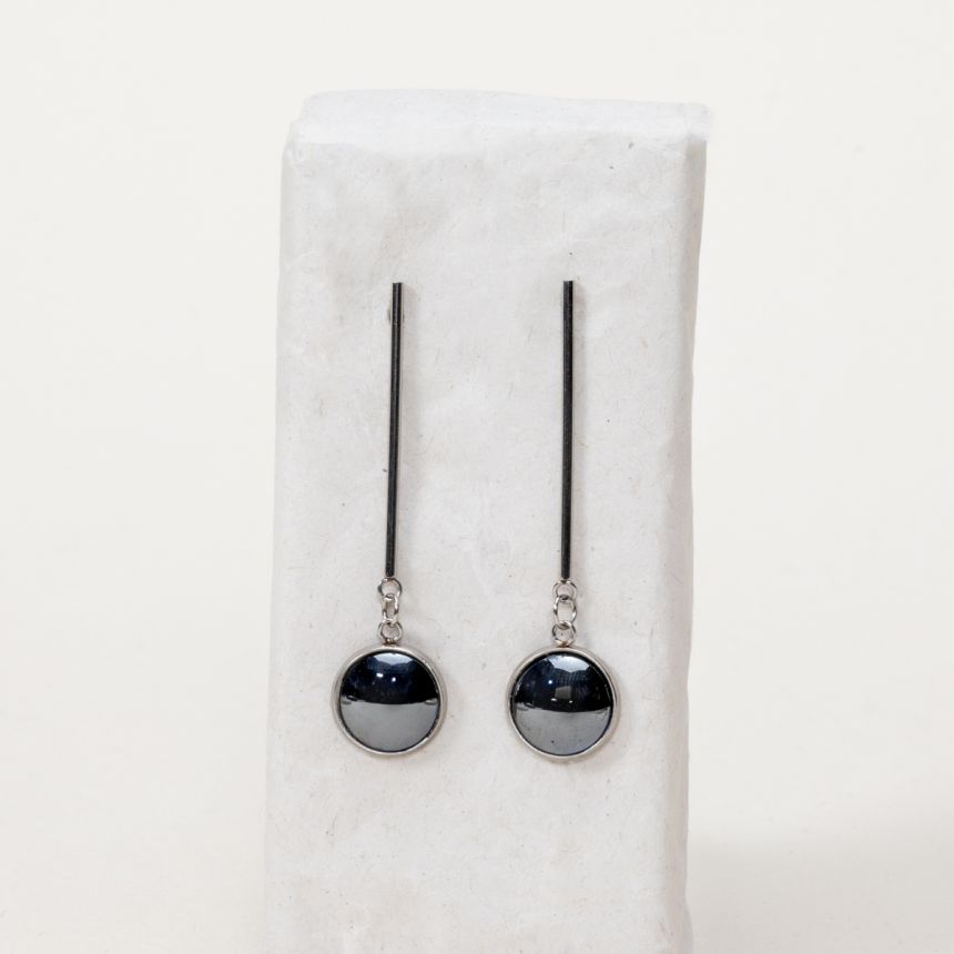 Boucles d'oreilles Xéna - Hématite
