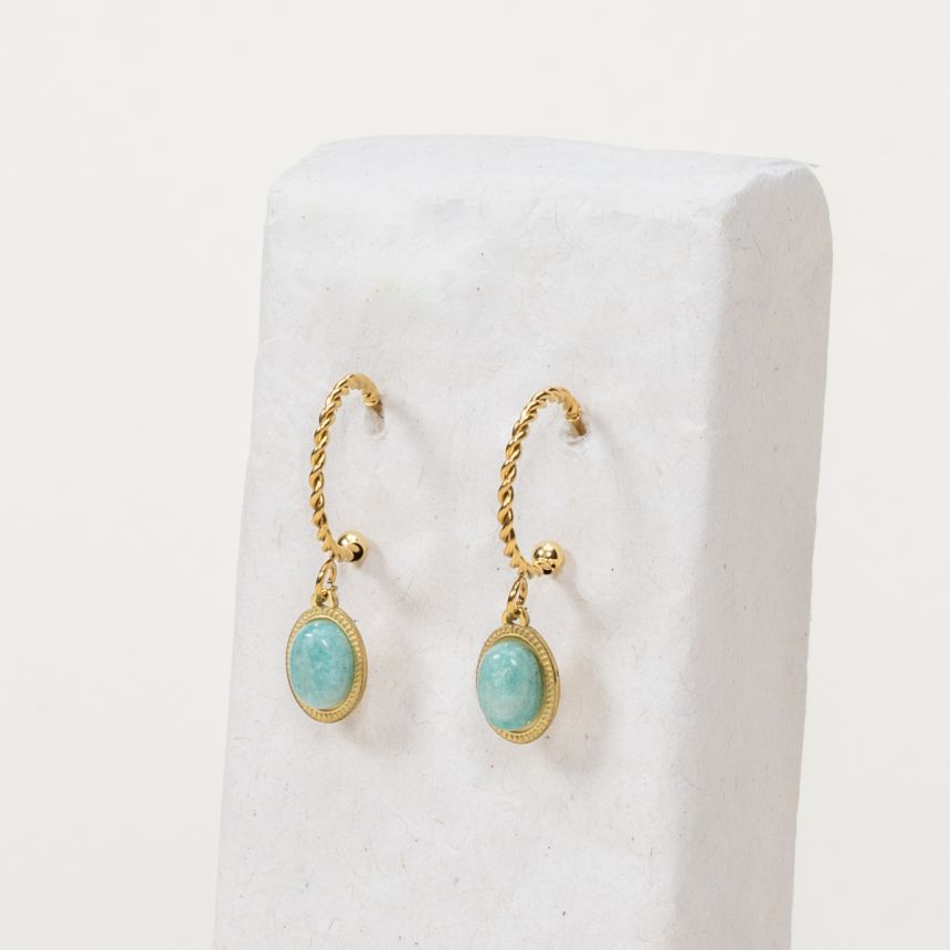 Boucles d'oreilles Amandine - Amazonite extra