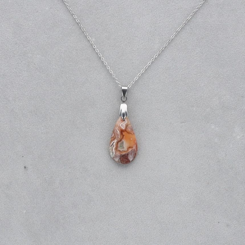 Agate Crazy Lace Cabochon percé 23