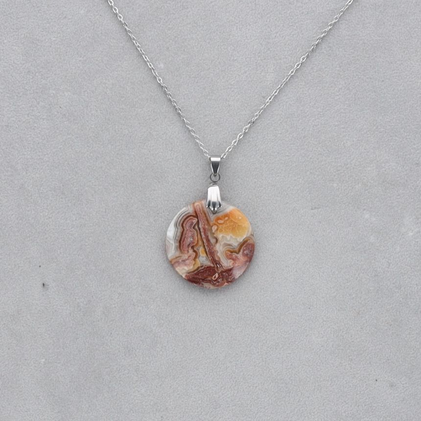 Agate Crazy Lace Cabochon percé 24