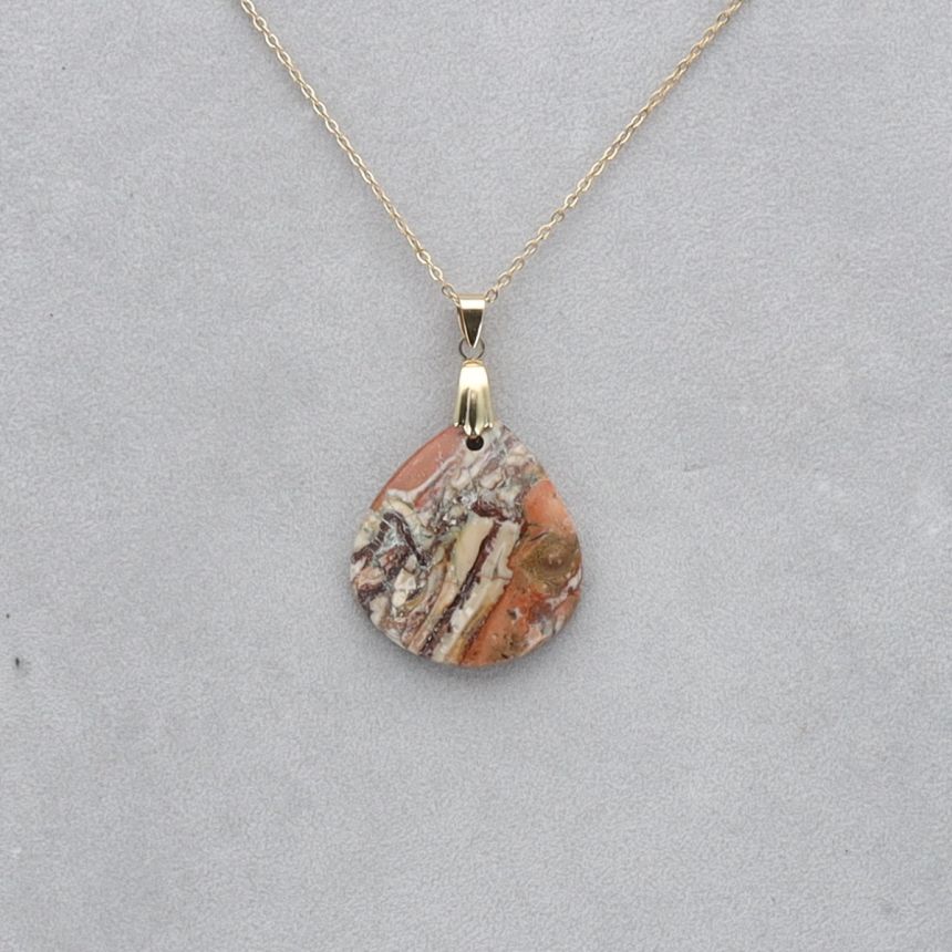 Jaspe Léopard Cabochon percé 14