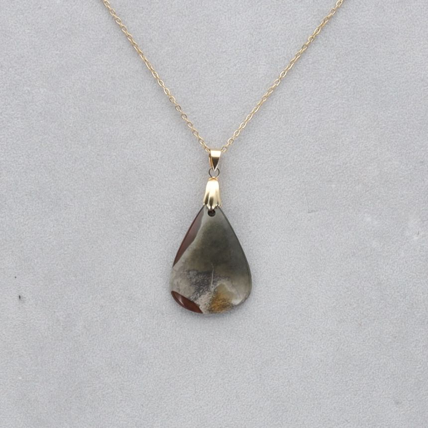 Jaspe Polychrome Cabochon percé 31