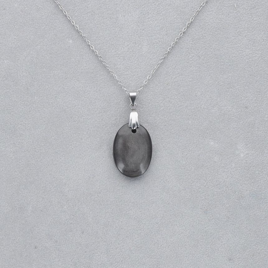 Obsidienne Argentée Cabochon percé 30