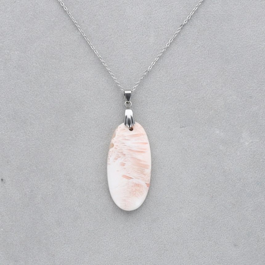 Scolécite Rose Cabochon percé 35